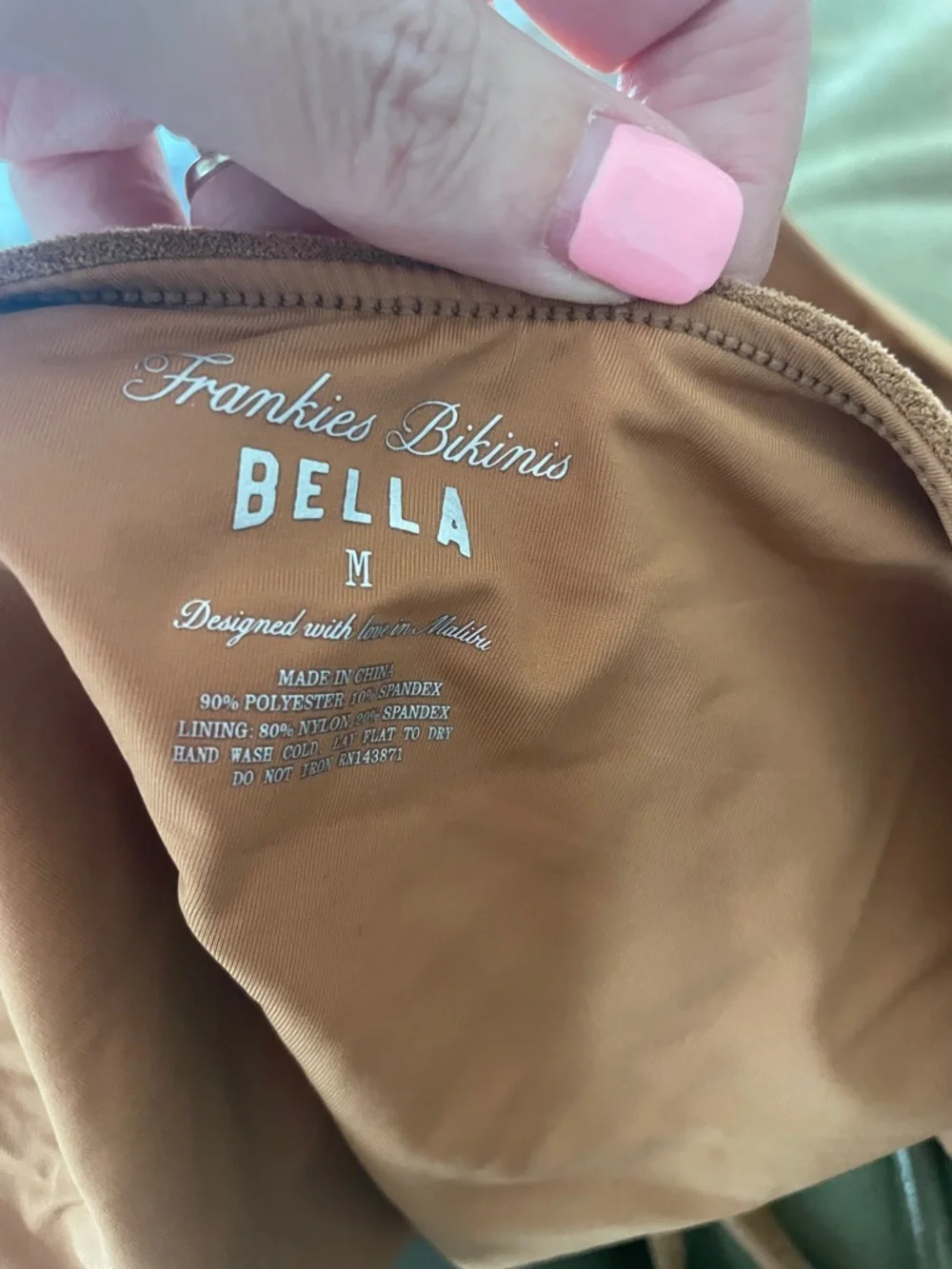 Frankie’s Bikinis x Bella Hadid Barrel Faux Suede One Piece Swimsuit- size M